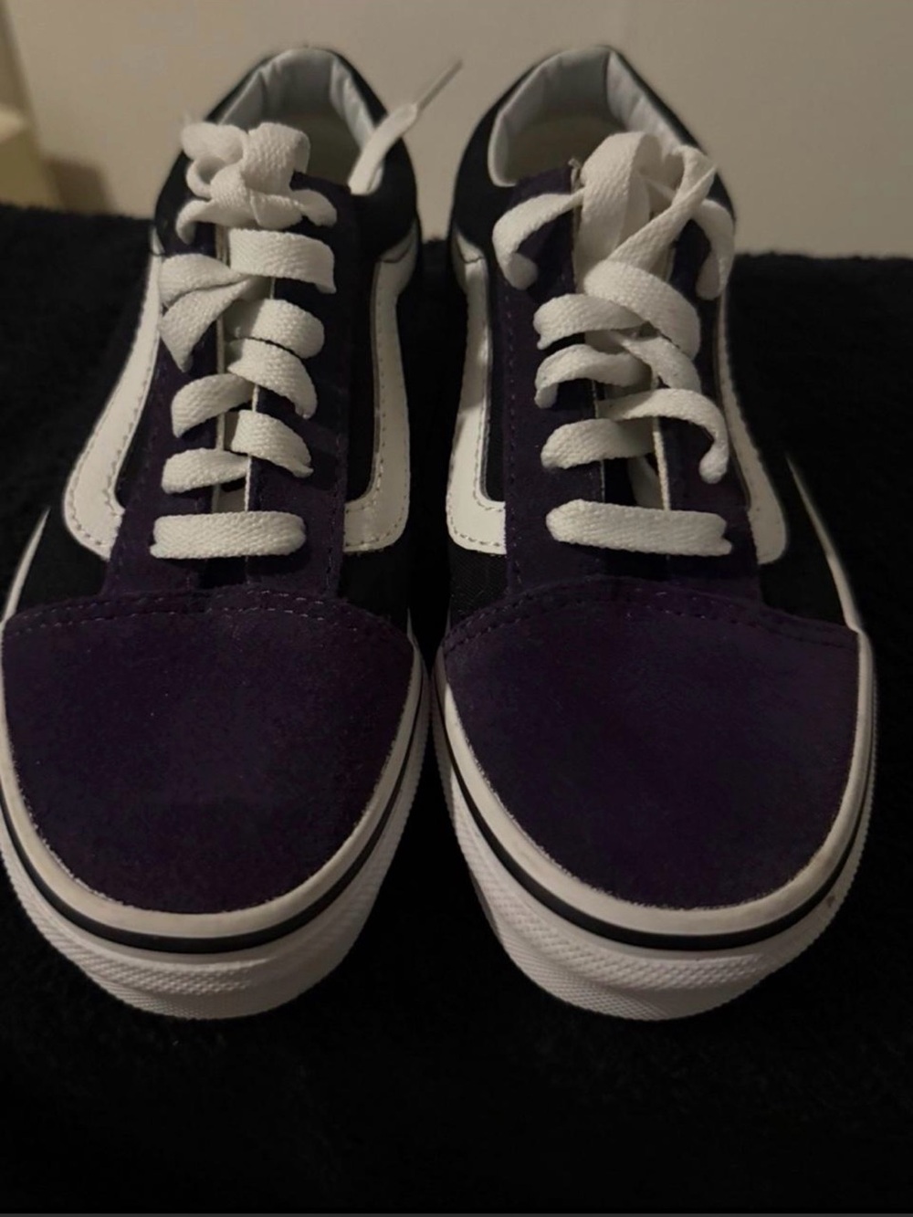 VANS OLD SKOOL Kids Purple & Black Skate Sneakers with White Stripe